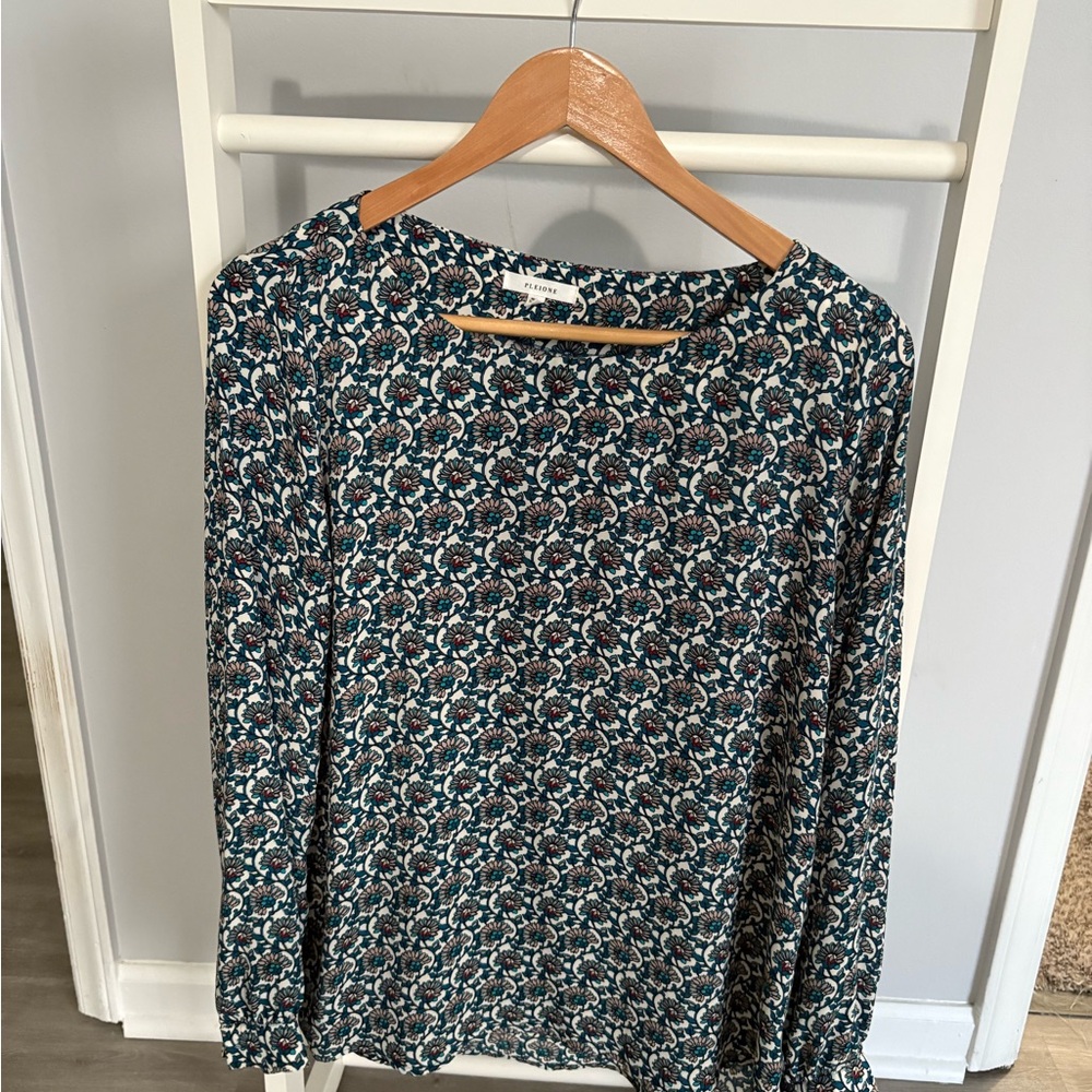 Pleione Navy Floral Blouse